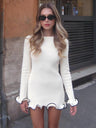 Liber Autumn Women's Ruffle Solid Color Mini&Short Dresses