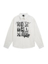 Retro Abstract Character Print Loose Lapel Long-sleeved Shirt