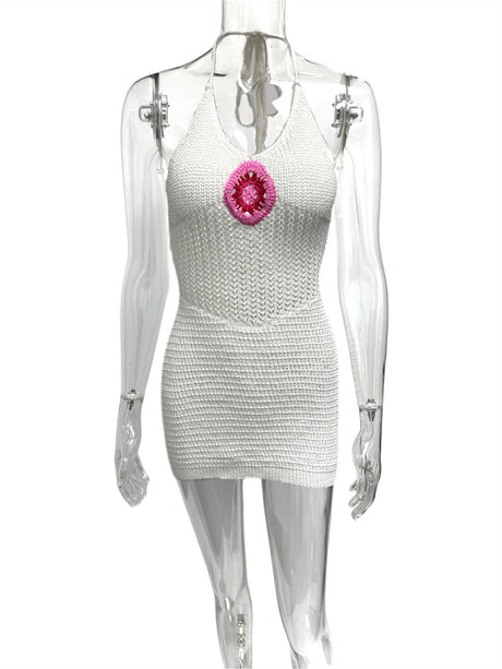 Liber Summer Women's Backless Solid Color Mini&Short Dresses
