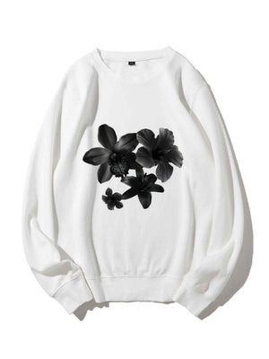 Flower Head Printed Sweatshirt