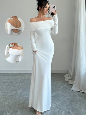 Liber Summer Women's Pleated Solid Color Maxi Dresses
