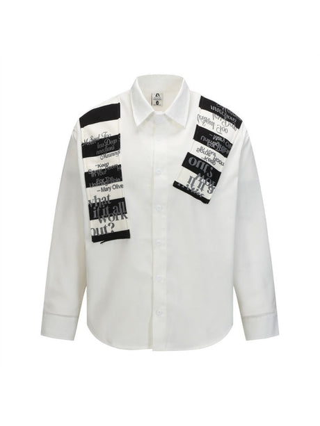 Liber Autumn Neutral wear Color matching Stripes Shirts