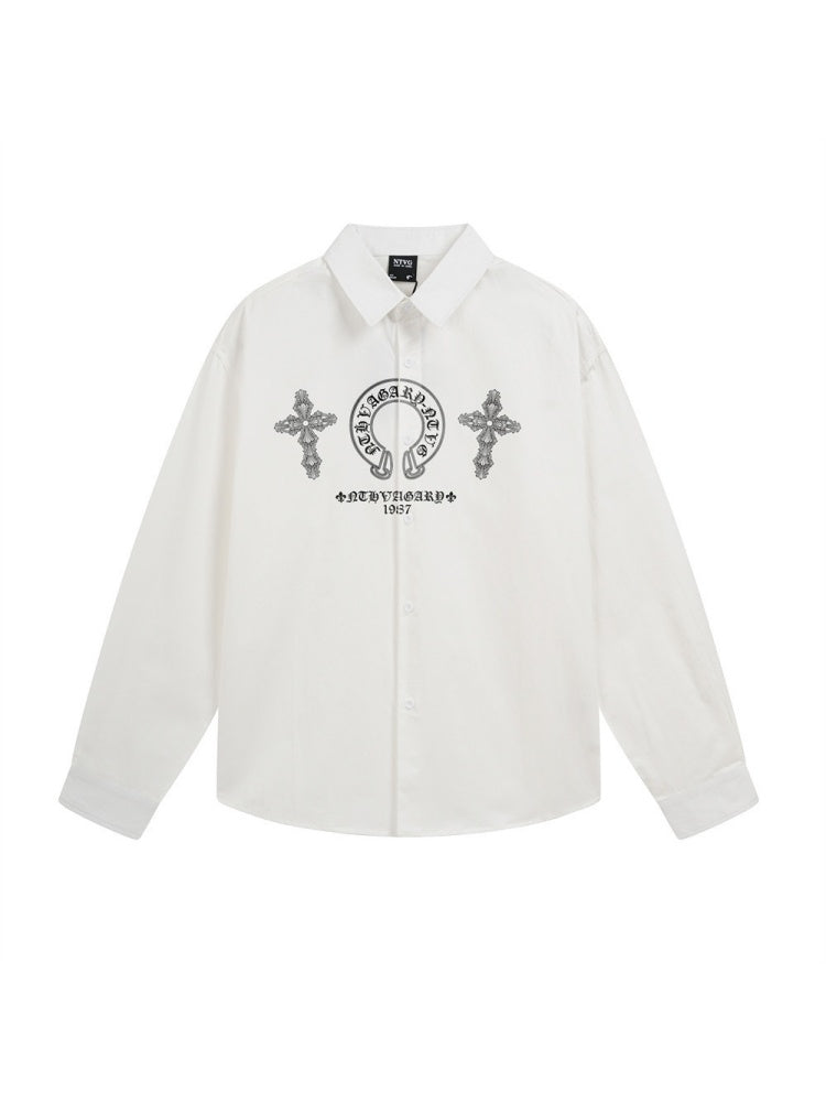 Personality Cross Dark Devanagari Gothic Alphabet Shirts