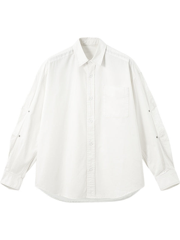 Liber Autumn Neutral wear Pocket decoration Solid Color Shirts