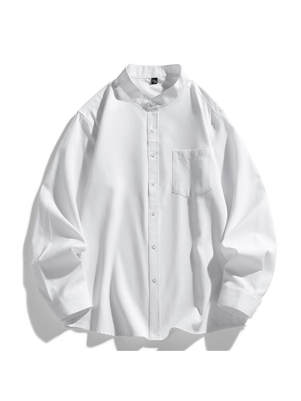 Liber Summer Men's Pocket decoration Solid Color Shirts