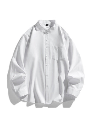 Liber Summer Men's Pocket decoration Solid Color Shirts