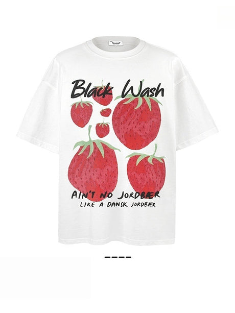Liber Summer Neutral Printed Strawberry T-shirts