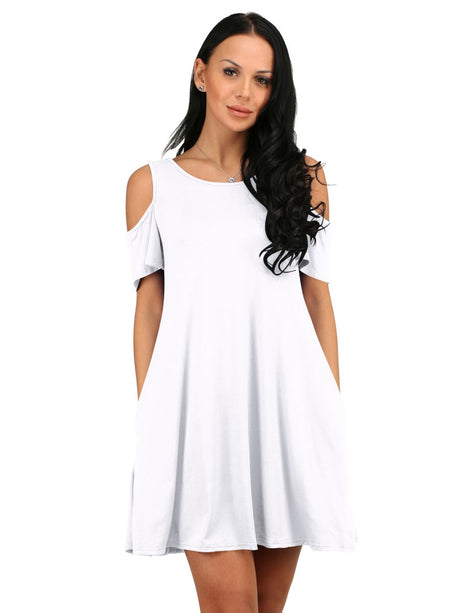Liber Summer Women's Splicing Solid Color Mini&Short Dresses