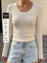 100% Wool Crew Neck Long-Sleeve Sweater