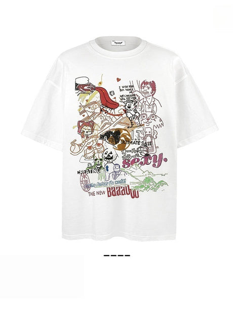 Liber Summer Neutral Printed Cartoon T-shirts