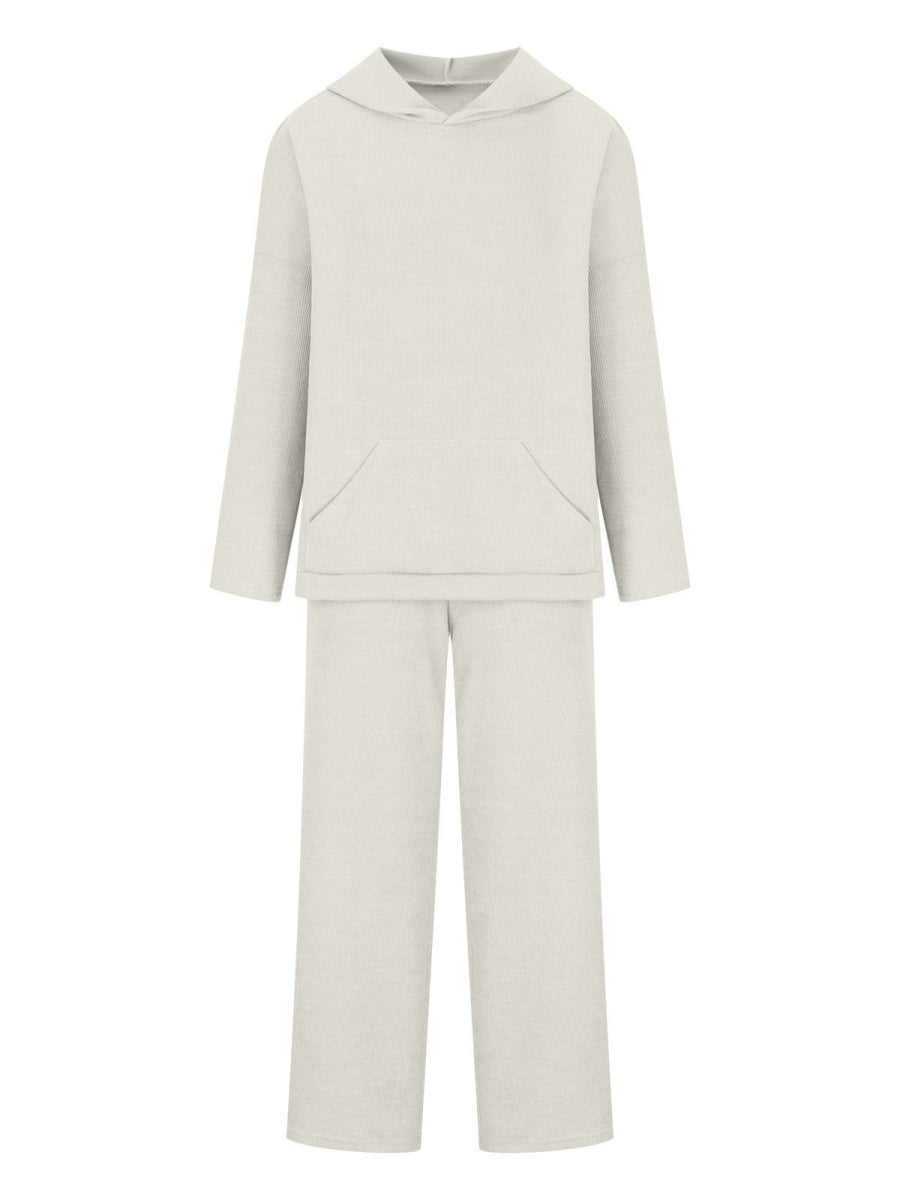 Liber Autumn women's hooded solid color sweatshirt long sleeve two-piece suit