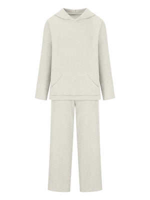 Liber Autumn women's hooded solid color sweatshirt long sleeve two-piece suit