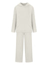 Liber Autumn women's hooded solid color sweatshirt long sleeve two-piece suit