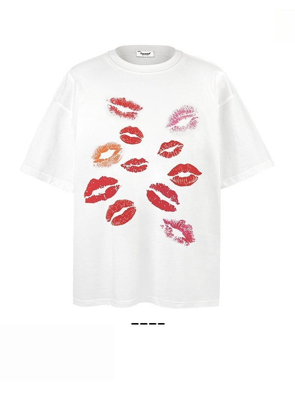 Liber Summer Women's Printed Lip print T-shirts