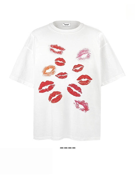 Liber Summer Women's Printed Lip print T-shirts