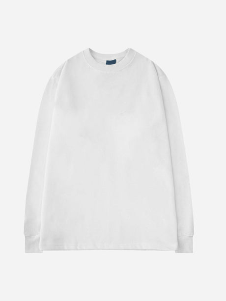 Crew Neck Inner Wear Loose Solid Color Long-sleeved T-shirt