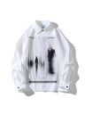 Shadow Print Personality Loose Lapel Long-sleeved Shirt