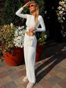 4 Color Crop Top 2-piece Sets