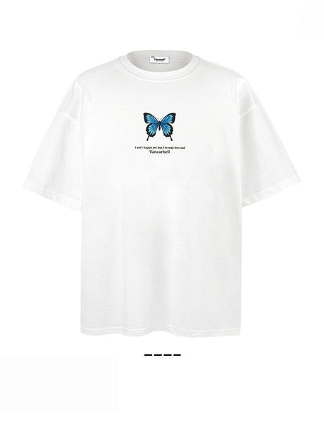 Liber Summer Neutral Printed Butterfly T-shirts