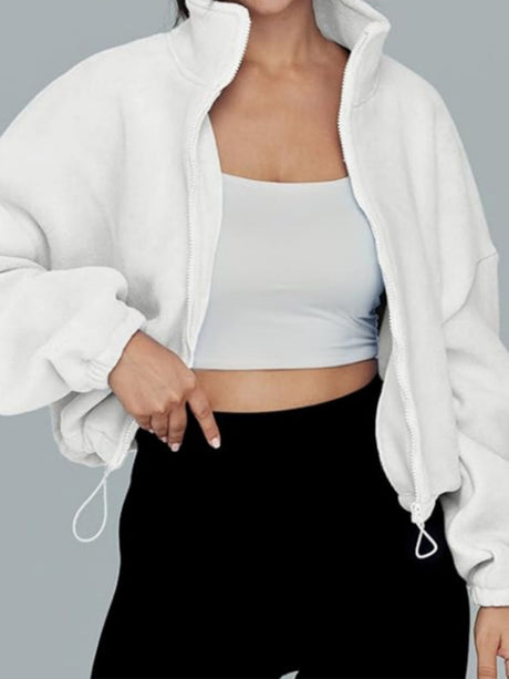 Liber Autumn Women's Zipper Solid Color Sweatshirts&Hoodies