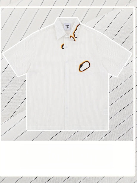 Liber Summer Men's Pocket decoration Stripes Shirts