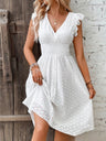 8 Colors Lace Flutter Sleeve Midi Dress