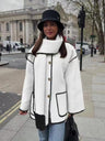 Wool Coat With Scarf And Tassels, Warm And Thick For Autumn And Winter.