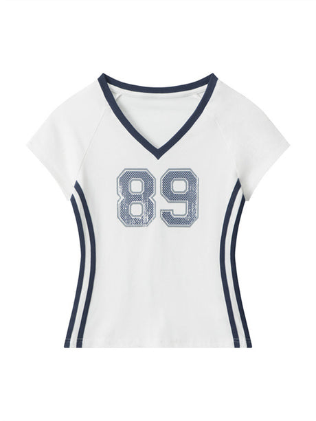 Liber Summer Women's Contrasting colors Letters/Numbers/Words T-shirts