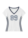 Liber Summer Women's Contrasting colors Letters/Numbers/Words T-shirts