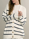 Liber Buttons Contrasting Colors Color Matching Cardigans