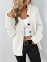 Solid Color Hooded Single-breasted Drawstring Cardigans
