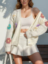 Macaron-colored 3D flowers Cardigans