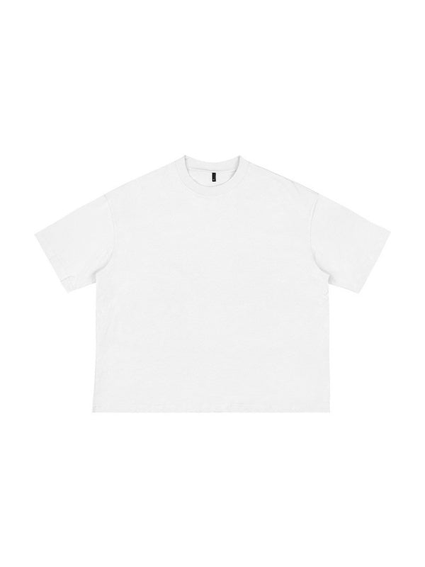 Liber Summer Men's Slightly short hem Solid Color T-shirts