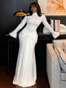 Liber Autumn Women's Bandage Bell sleeves Maxi Dresses