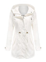 Cotton Loose Solid Color Pocket Hooded Jackets