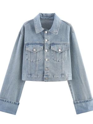 Regular Pocket Decoration Denim Jacket