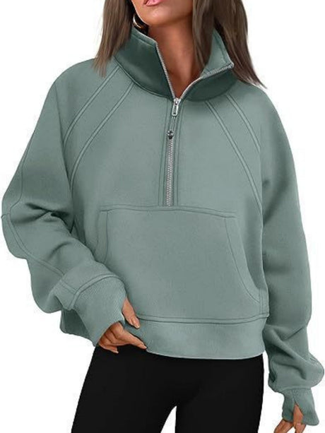 Liber Autumn Women's Pocket Solid Color Sweatshirts&Hoodies