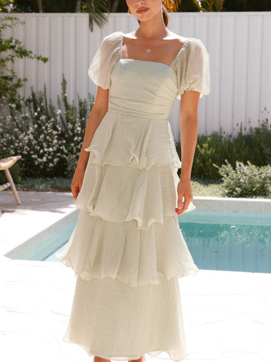 Liber Summer Women's Backless Mesh Maxi Dresses