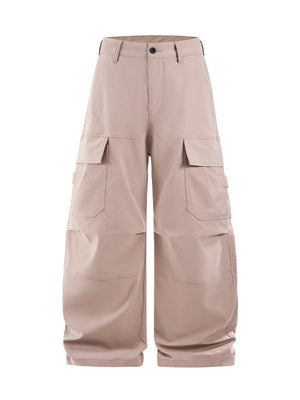 Liber Autumn Neutral wear Multiple pockets Solid Color Cargo Trousers