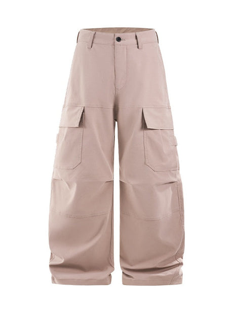 Liber Autumn Neutral wear Multiple pockets Solid Color Cargo Trousers
