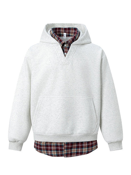 Plaid Splicing Loose Sports Hoodies