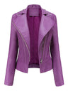 Street Cool Slim Fit Beading Leather Jacket