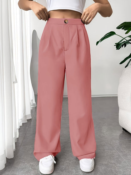 Pleated Suit Wide-leg Pants For Women High Waist Drape Loose Straight Floor-length Trousers