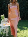 Liber Summer Women's Backless Solid Color Maxi Dresses