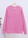 Liber Crew Neck Loose Solid Color Knitted Sweater