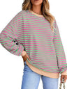 Liber Summer Women's Contrasting colors Stripes Sweatshirts&Hoodies