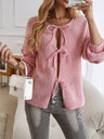Lace up Bow Hollow Sweaters