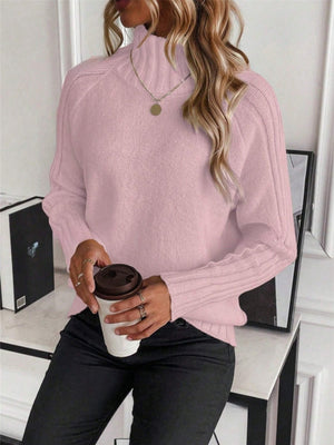 Turtleneck Raglan Long-sleeved Sweater
