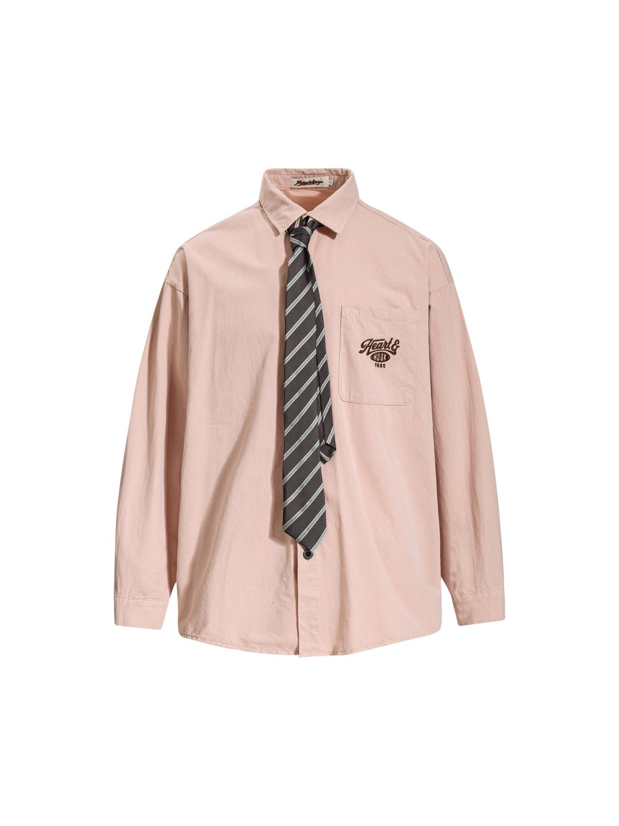 Liber Autumn Neutral wear Tie Plaid Shirts