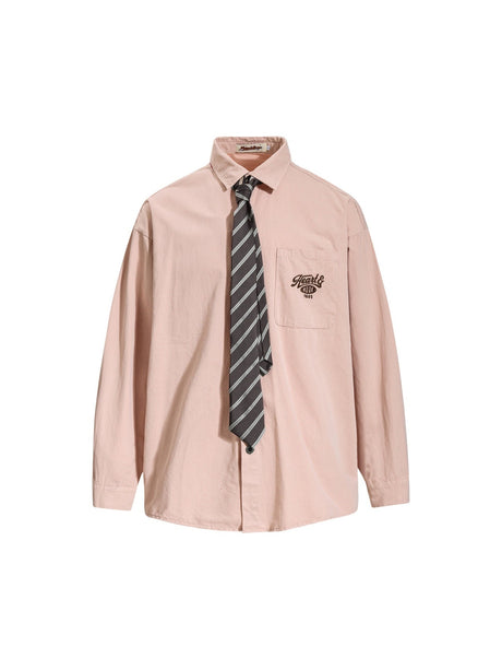 Liber Autumn Neutral wear Tie Plaid Shirts